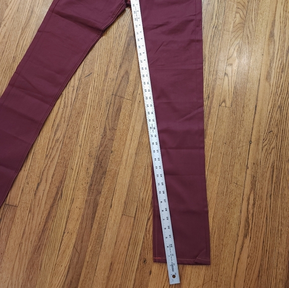 Gustin 594 Selvedge Twill Oxblood Denim Button Fly Skinny Jeans Size 27 × 34 - Picture 4 of 10